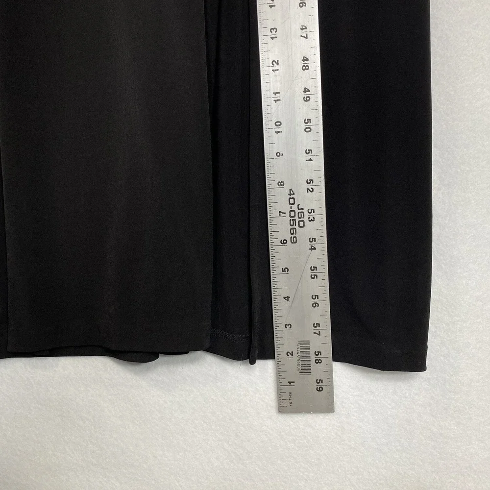 Michael Kors Women L Tank Dress Black Strappy Front Slit Formal Maxi Stretch